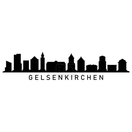 Téléchargez les illustrations : Gelsenkirchen Skyline Silhouette Design City Vector Art - en licence libre de droit