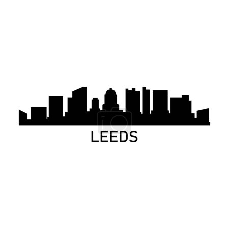 Téléchargez les illustrations : Leeds Skyline Silhouette Design City Vector Art - en licence libre de droit