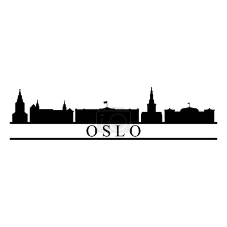 Téléchargez les illustrations : Oslo Skyline Silhouette Design Ville Vecteur Art - en licence libre de droit