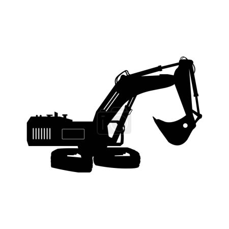 Illustration for Silhouette of a excavator. vector illustration - Royalty Free Image