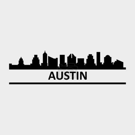 Téléchargez les illustrations : Austin Etats-Unis illustration vectorielle de ville - en licence libre de droit