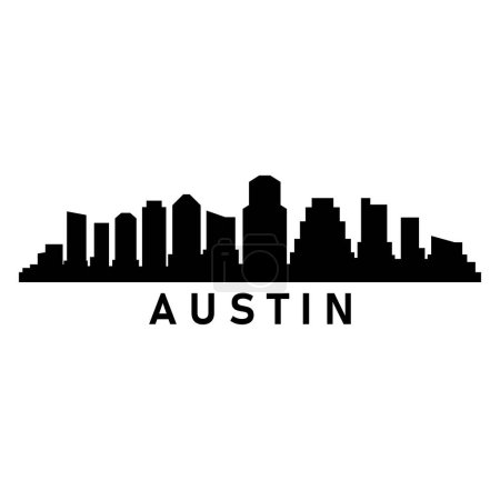 Téléchargez les illustrations : Austin Etats-Unis illustration vectorielle de ville - en licence libre de droit