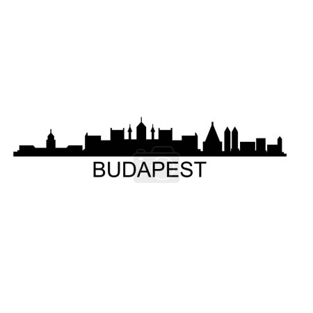 Téléchargez les illustrations : Budapest Skyline Silhouette Design Ville Vecteur Art - en licence libre de droit