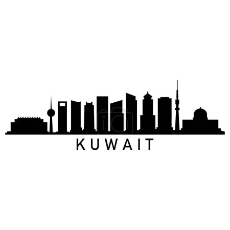 Illustration for Kuwait Skyline Silhouette Design City Vector Art - Royalty Free Image