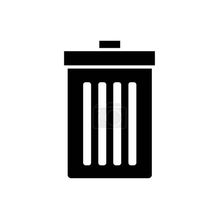 Téléchargez les illustrations : Icône poubelle vecteur. symbole de design plat - en licence libre de droit