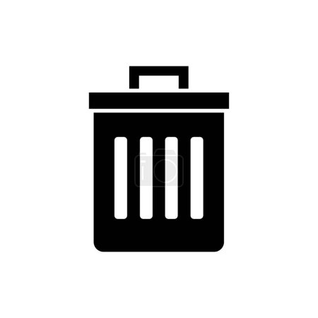 Téléchargez les illustrations : Icône poubelle, illustration vectorielle - en licence libre de droit