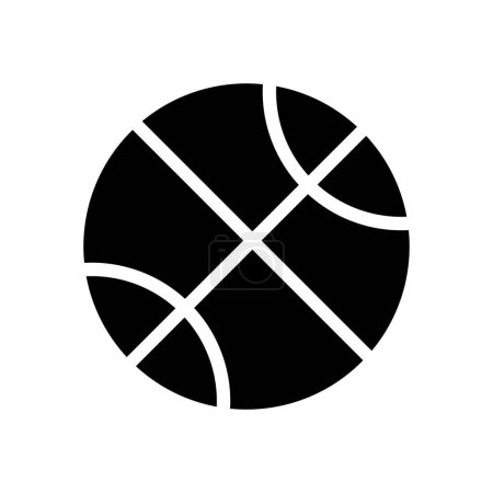 Téléchargez les illustrations : Illustration simple de balle de basket icône vectorielle pour le web - en licence libre de droit