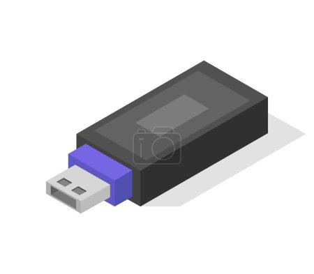 Illustration for Isometric vector illustration of usb drive - Royalty Free Image