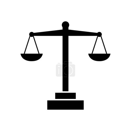 Téléchargez les illustrations : Balance échelle icône sur fond blanc - en licence libre de droit