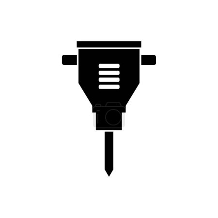 Téléchargez les illustrations : Jackhammer Iconvector illustration de l'icône de réparation automobile moderne - en licence libre de droit