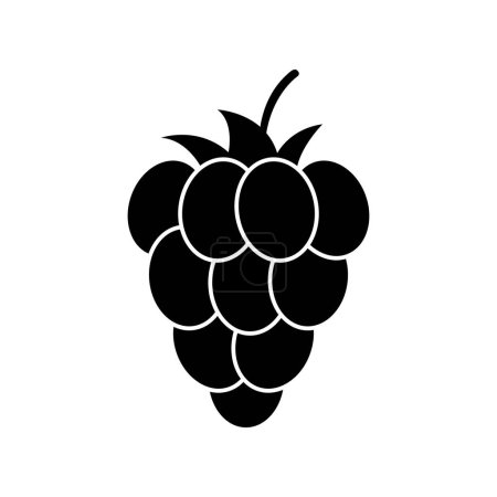 Téléchargez les illustrations : Icône de raisin frais sur fond blanc - en licence libre de droit