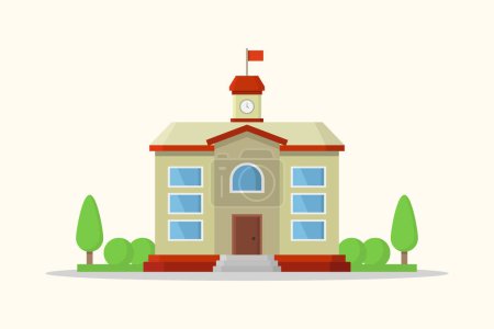 Téléchargez les illustrations : School building icon vector illustration design - en licence libre de droit