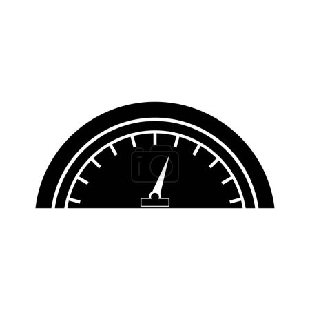 Illustration for Speedometer black vector icon on white background - Royalty Free Image