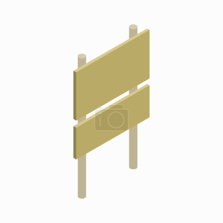 Illustration for Vector illustration of signboard isometric icon - Royalty Free Image