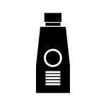 shampoo bottle glyph flat icon vector