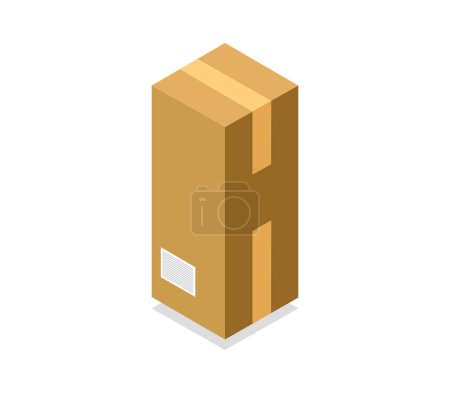 Téléchargez les illustrations : Boîte en carton service de livraison icône vectoriel illustration design - en licence libre de droit