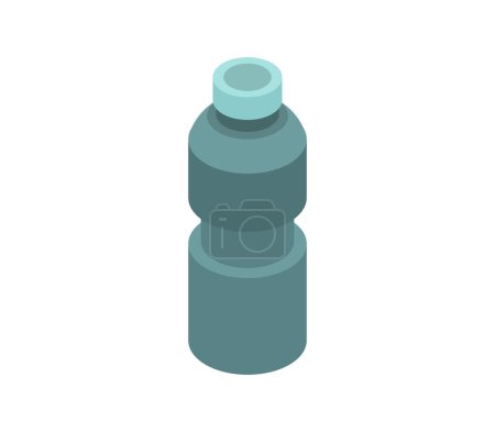 Téléchargez les illustrations : Icône bouteille d'eau, style plat - en licence libre de droit