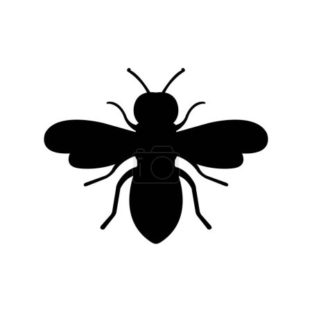 Ilustración de Icono de abeja sobre fondo blanco - Imagen libre de derechos