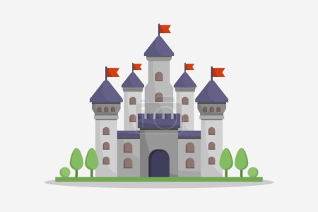 Téléchargez les illustrations : Illustration du château médiéval icône vectorielle pour le web - en licence libre de droit
