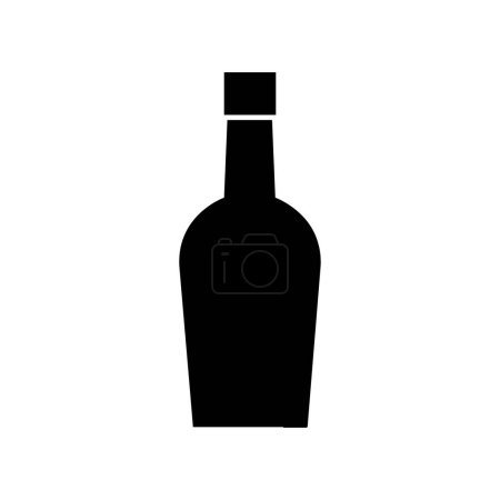 Ilustración de Botella de vino vector ilustración sobre fondo blanco - Imagen libre de derechos