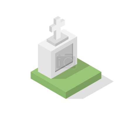Illustration for Grave vector icon. isometric icon isolated on white background - Royalty Free Image