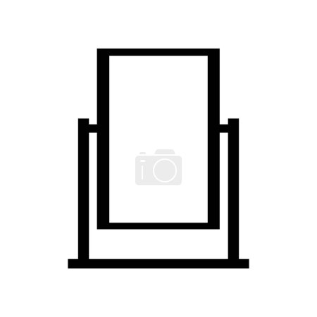 Ilustración de Icono de línea de espejo en diseño plano, ilustración vectorial - Imagen libre de derechos