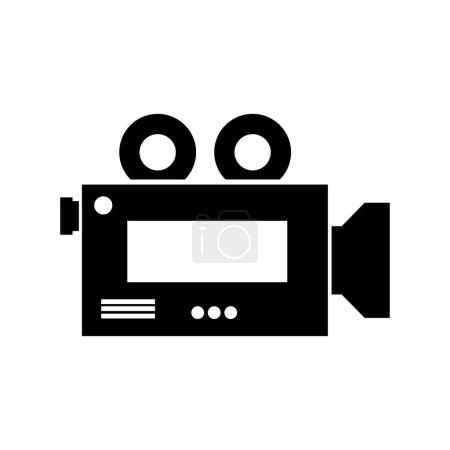 Illustration for Video camera glyph isolated icon - Royalty Free Image
