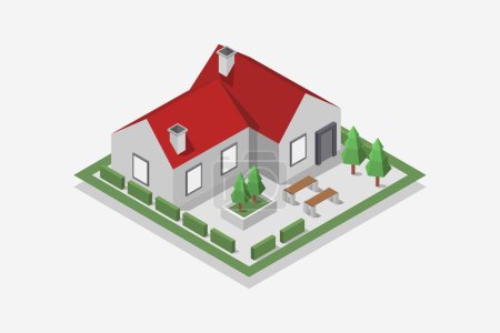 Illustration for Isometric house icon, vector illustration - Royalty Free Image