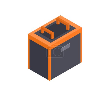 Ilustración de Icono de caja de herramientas, ilustración vectorial isométrica - Imagen libre de derechos
