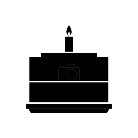 Téléchargez les illustrations : Gâteau d'anniversaire avec bougie isolée sur fond blanc, illustration vectorielle - en licence libre de droit