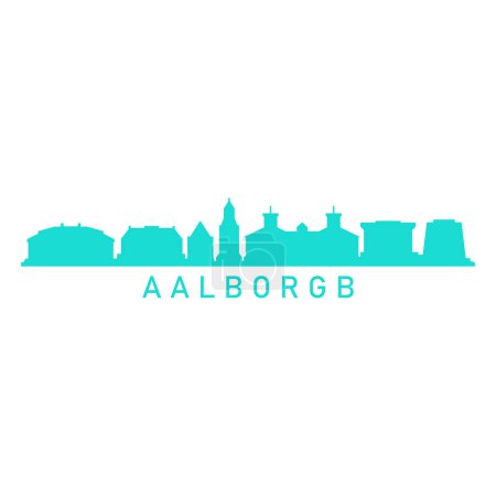 Skyline de la ville d'Aalborg, illustration vectorielle