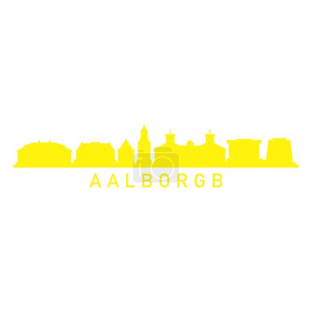 skyline de la ciudad de Aalborg, ilustración del vector