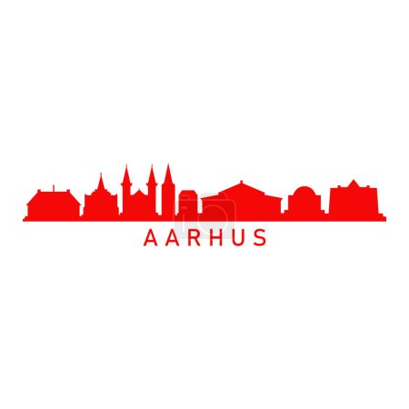 Téléchargez les illustrations : Aarhus horizon de la ville, illustration vectorielle - en licence libre de droit