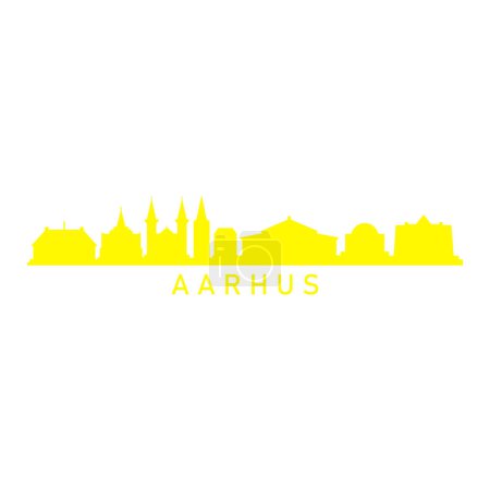 Ciudad de Aarhus skyline, ilustración vectorial