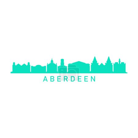 Illustration for Aberdeen city skyline, vector illustration - Royalty Free Image