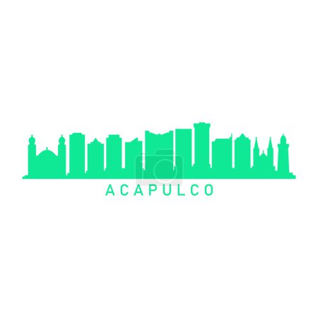 Skyline der Stadt Acapulco, Vektorillustration