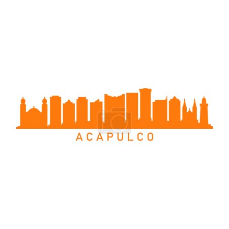 Ilustración de Ciudad de Acapulco skyline, ilustración vectorial - Imagen libre de derechos
