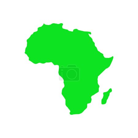 Ilustración de Mapa verde del icono de África. Ilustración vectorial aislada sobre fondo blanco - Imagen libre de derechos