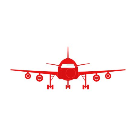 Ilustración de Icono de avión rojo, ilustración vectorial - Imagen libre de derechos