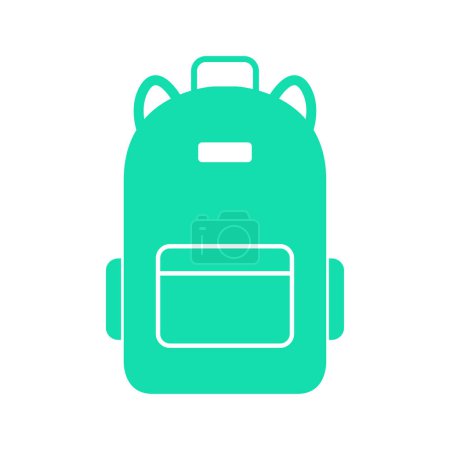 Illustration for Green bagpack icon, vector illustration - Royalty Free Image