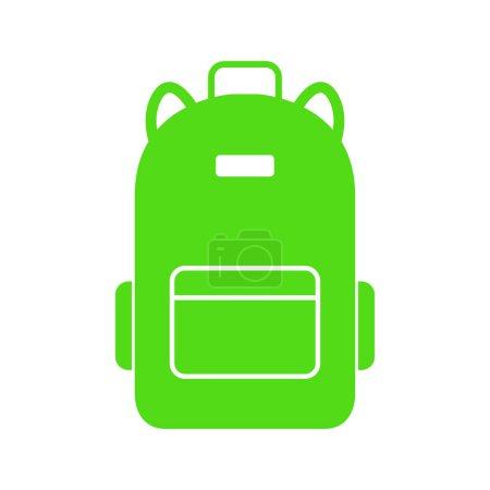 Illustration for Green bagpack icon, vector illustration - Royalty Free Image