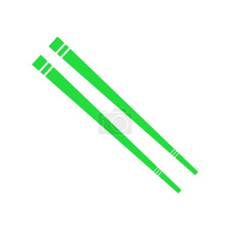 Téléchargez les illustrations : Illustration vectorielle d'icône de baguette verte - en licence libre de droit
