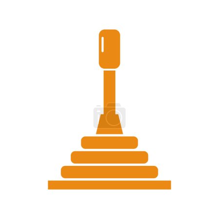 Téléchargez les illustrations : Icône du levier de vitesse orange, illustration vectorielle - en licence libre de droit