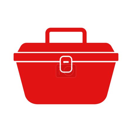 Téléchargez les illustrations : Icône boîte à lunch rouge, illustration vectorielle - en licence libre de droit