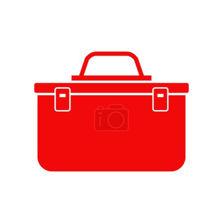 Illustration for Red lunchbox icon, vector illustration - Royalty Free Image