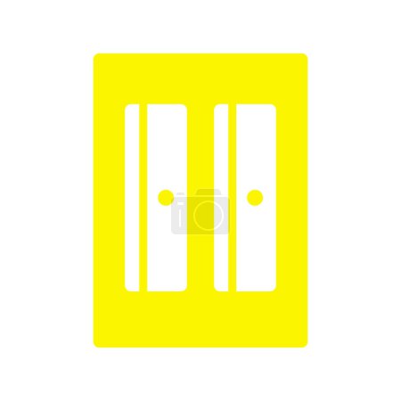 Illustration for Yellow pencil sharpener flat icon, vector illustration - Royalty Free Image