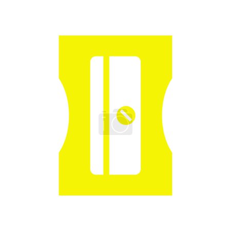 Téléchargez les illustrations : Taille-crayon jaune icône plate, illustration vectorielle - en licence libre de droit