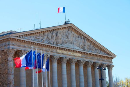La Asamblea Nacional Francesa-Palacio de Borbón la cámara baja del parlamento, París, Francia.