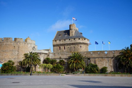 Photo for The castle of Duchess Anne of Brittany in the walled city houses the town hall of Saint-Malo. Brittany, France - Royalty Free Image