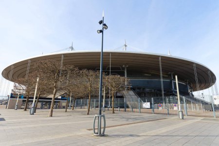 Téléchargez les photos : SAINT-DENIS, FRANCE - 04 mars 2024 : Vue du Stade de France, le stade sportif le plus populaire de France situé près de Paris - en image libre de droit